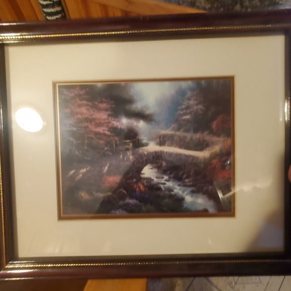 Thomas Kinkade Bridge of Faith The Garden of Promise III Matted framed Print - Picture 2 of 3